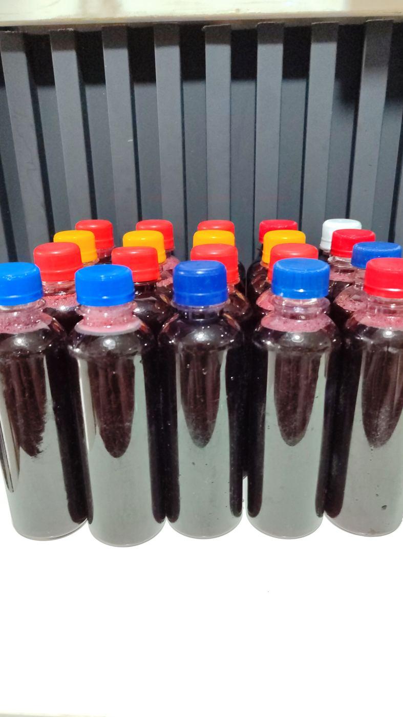 House-blend zobo, bottled and chilled for events
